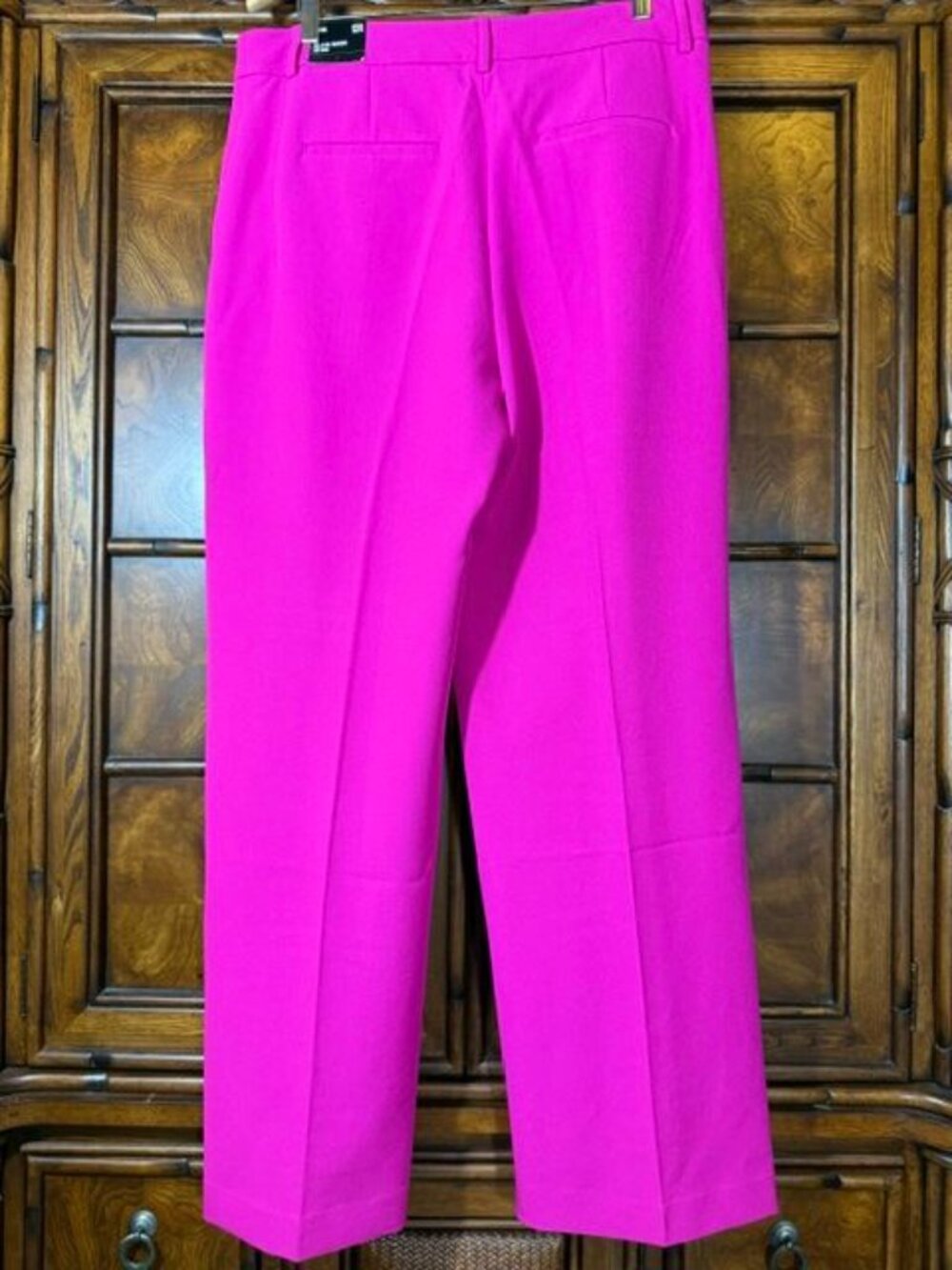Express Editor Hot Pink Mid Rise Relaxed Stretch Trouser Sz 12 Regular - Picture 8 of 12